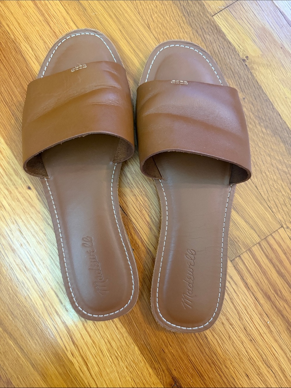Madewell Tan Brown Leather Slide Mules
